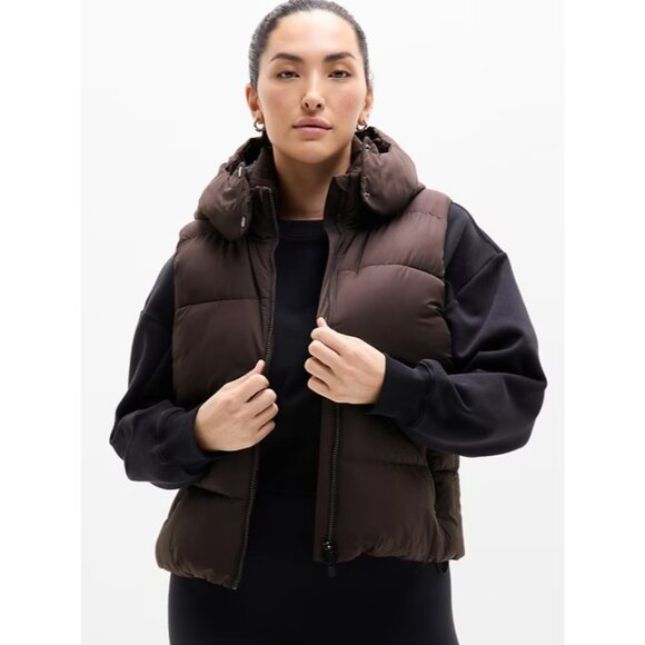 Athleta Jackets & Blazers - New Athleta M Stratus Puffer Vest Truffle Medium Regular